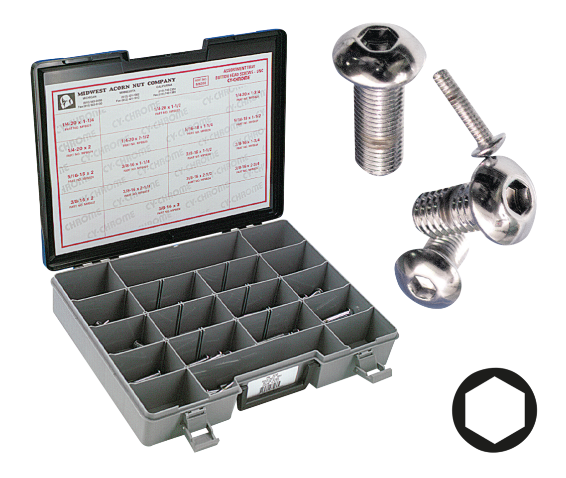 5pck Button head screws 5/16-18x2"