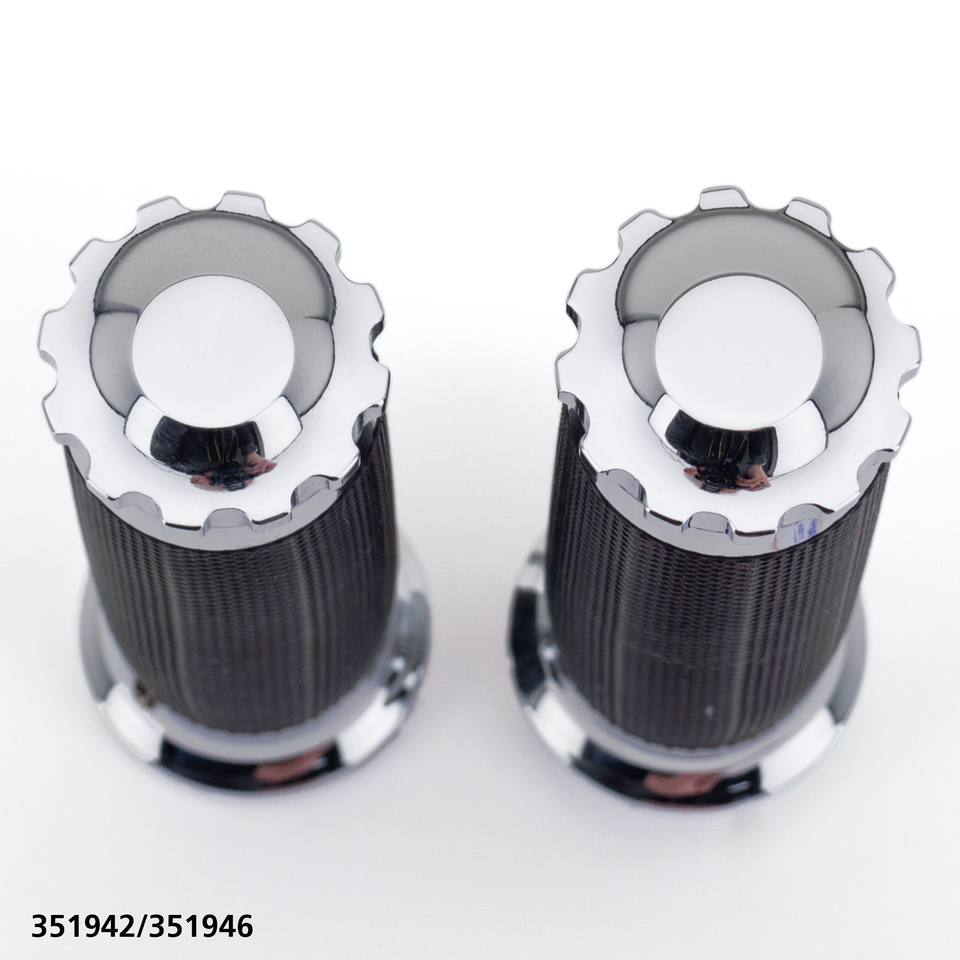 GZP Chrome Turbo gripset black rubber