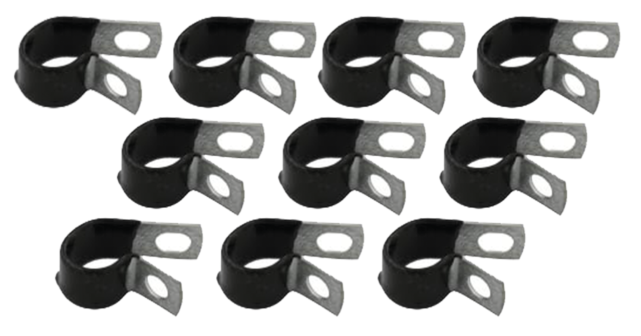 10Pck Vinyl coated cable clamps 1/2"