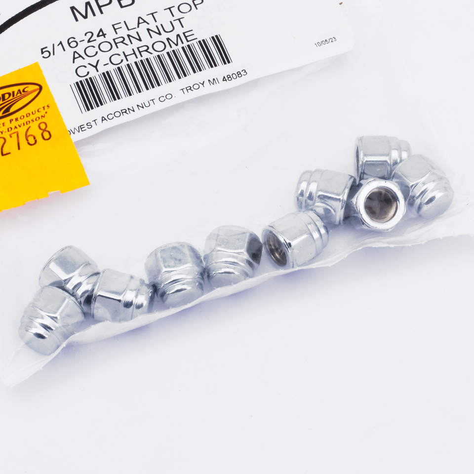 10Pck 5/16-24 Flat Top Acorn Nut