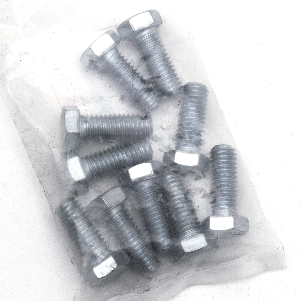 10pck hex bolt 3/8-16x1" UNC zinc