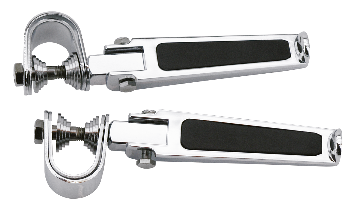 GZP Chrome clamp-on folding footpegs, pa