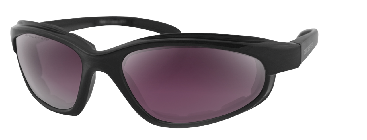 Fat Boy Sunglass Mat Blk Purple HD Silve