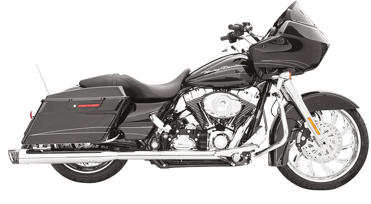 RACING DUALS CHR W/BLK TIPS FLH/T09-16