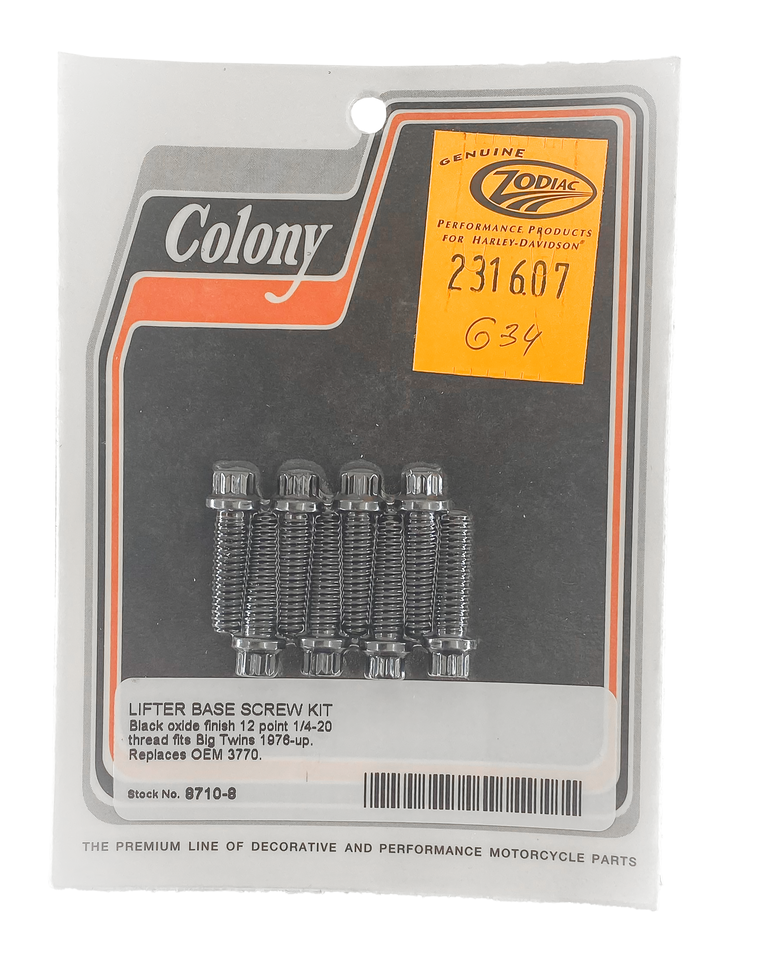 Black 12-Pnt screws 1/4-20x7/8", set/8