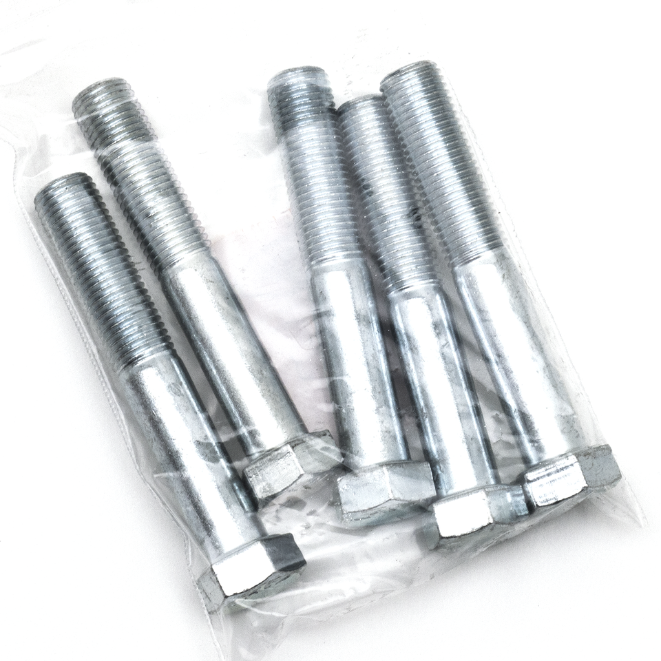 5pck hex bolt 7/16-20x2.750" UNF zinc