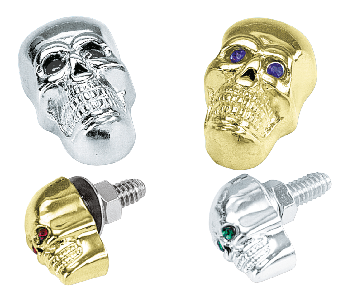 GZP Skull krommet Large chrome green eye