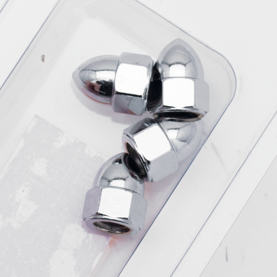 Chrome acorn nuts 5/16-24 UNF set/4