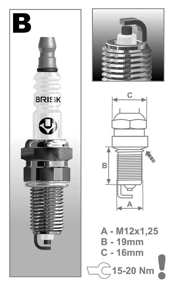 4PCK Brisk BR14YC Spark plug