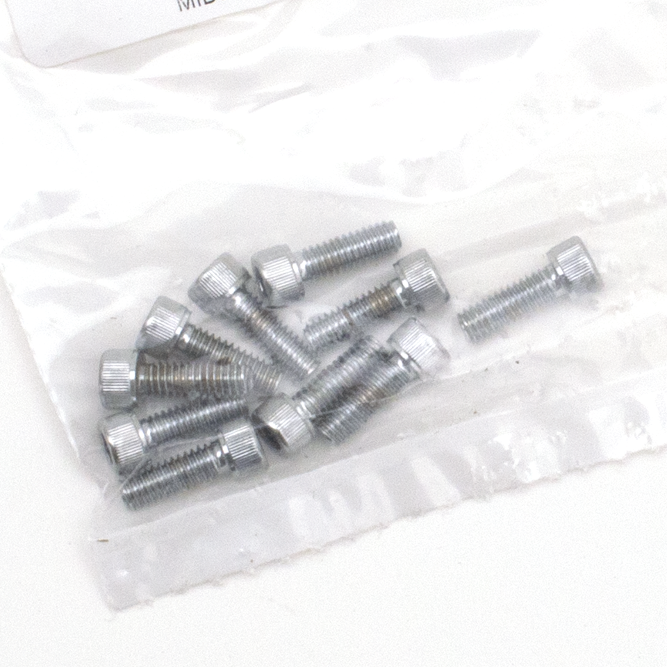 10pck Chrome allen screws 8-32x1/2"