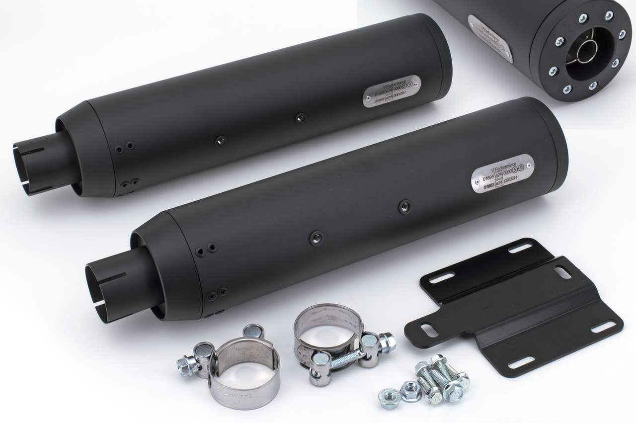 Twin Dark mufflers 90mm CHUBBY ISC15-21