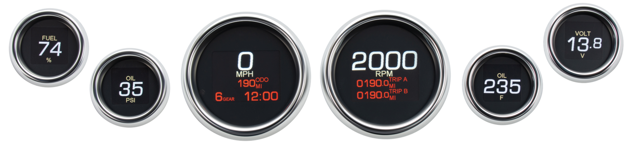 HLY BGR 6 GAUGE MLX 96-03 Chrome Bezels