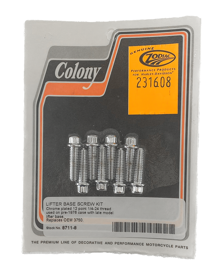 Chrome 12-Pnt screws 1/4-24, set/8