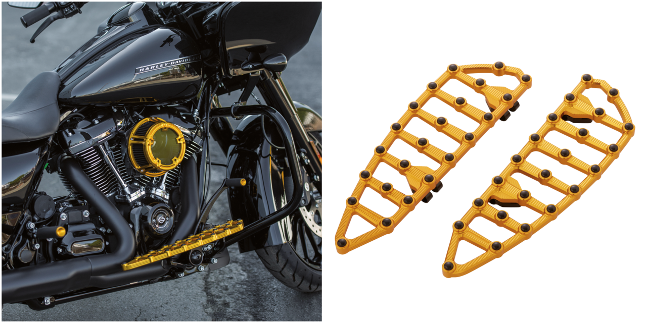 Ness MX Billet Floorboards - Gold