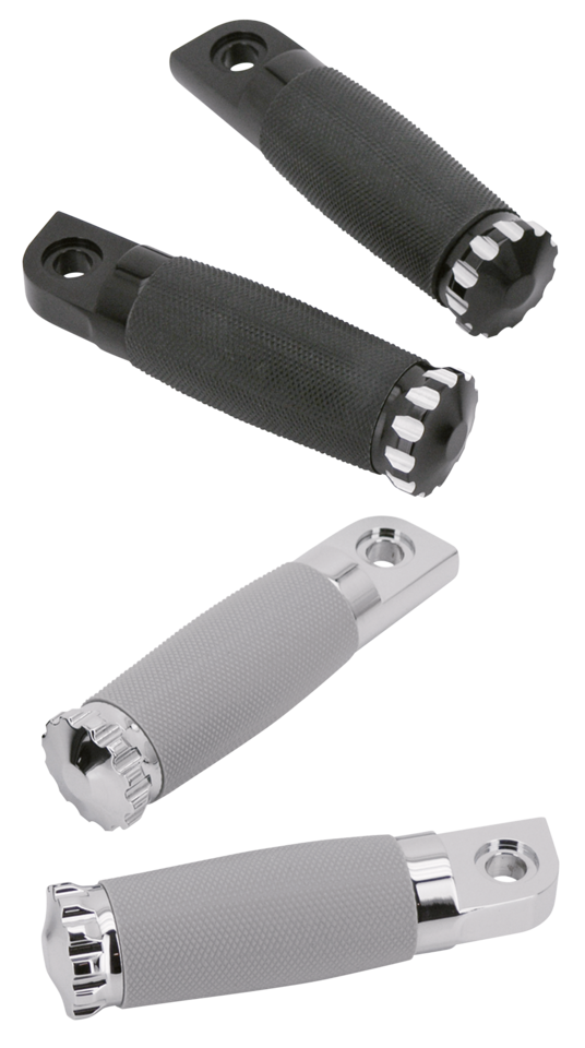 GZP Black Turbo footpegs black rubber