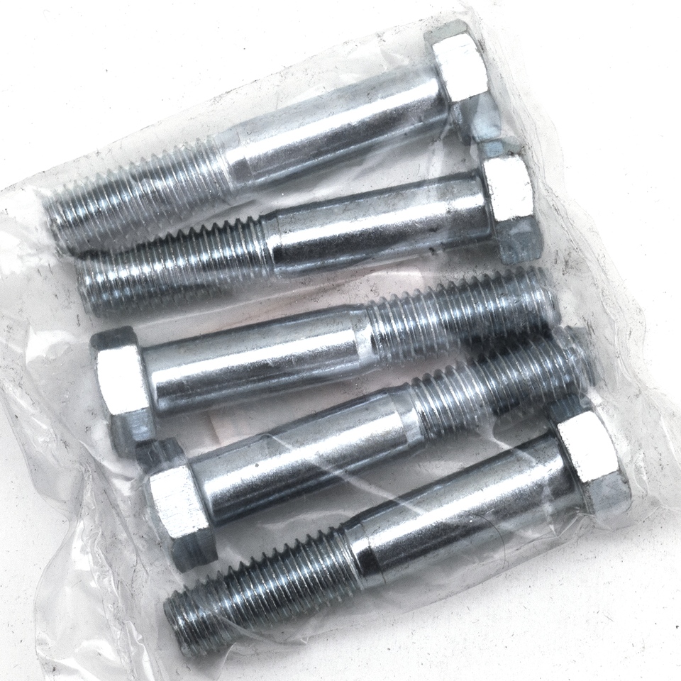 5pck hex bolt 1/2-13x2.75" UNC zinc