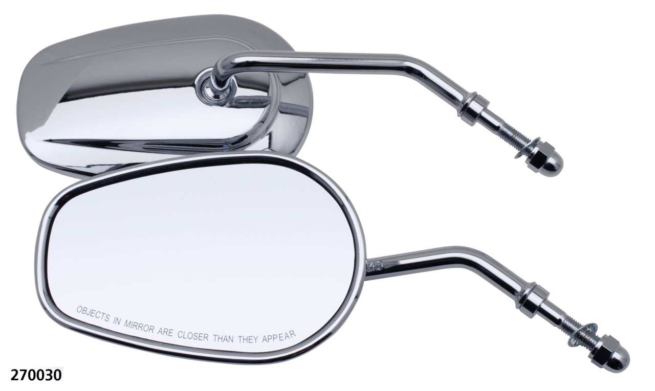 GZP Chrome tapered mirrors, 5" stem