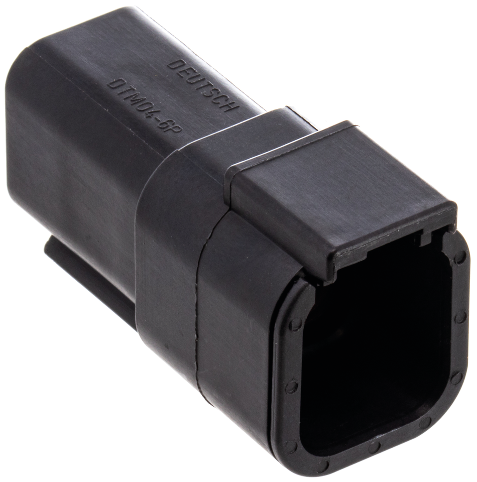 DTM 6-Pos Blk Recept w/ Terminals & Wedg