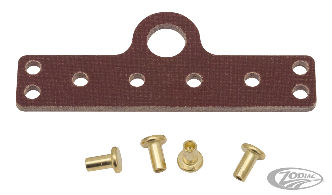 Plate horn terminal with rivets