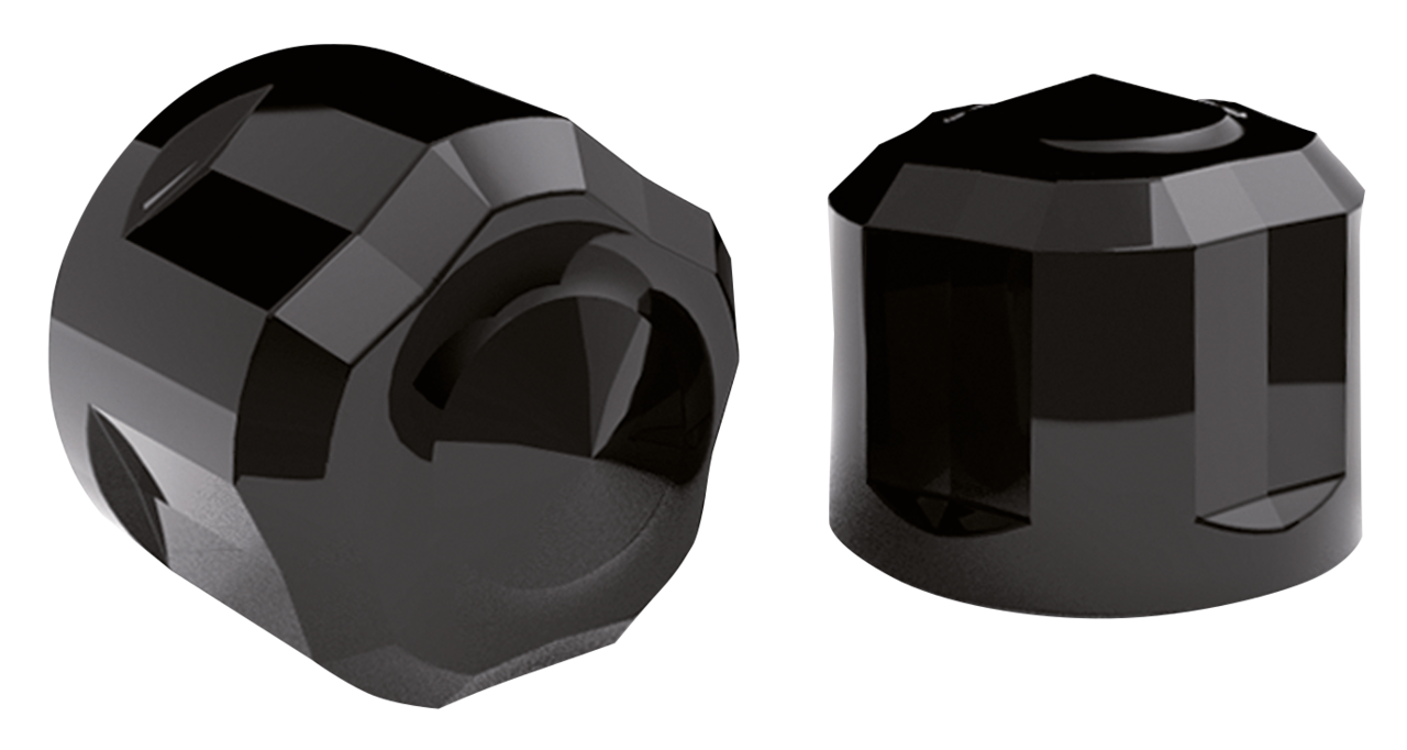 5/16"Diamond Cut Crown BoltCaps 6pckBlac