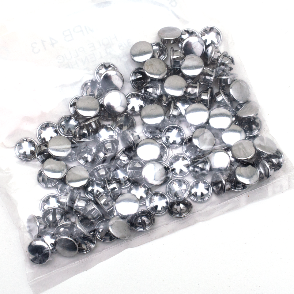 100pck Allen hole plugs 3/8 chrome