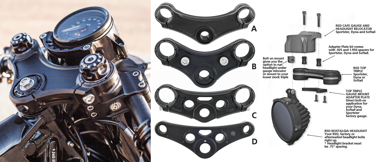 RSD TOP TRIPLE CLAMP 48XL10-15 W/RISER