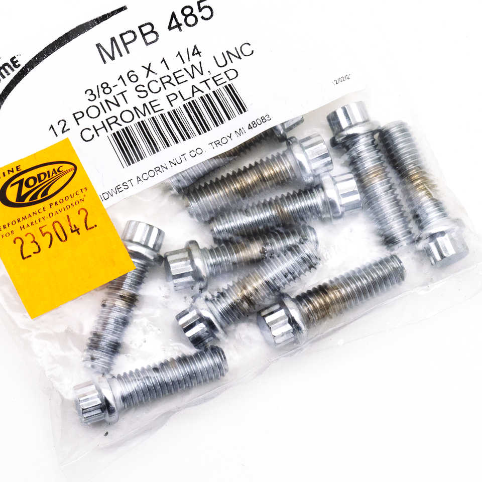 10pck 12-point bolts,3/8-16 x 1 1/4"