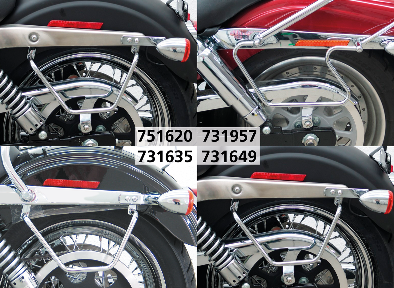 Black Saddle Bag Supports FXDB09-17