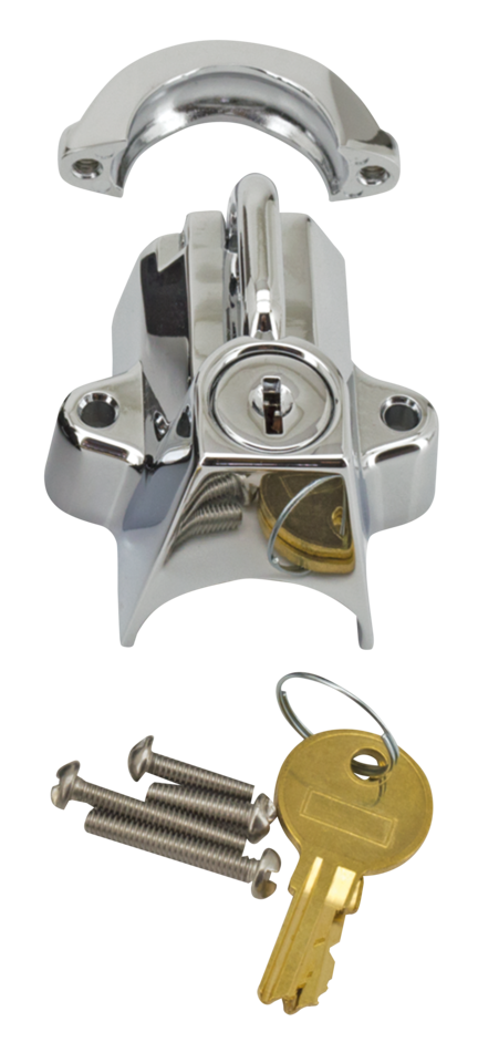 GZP Chrome Helmet lock and key kit