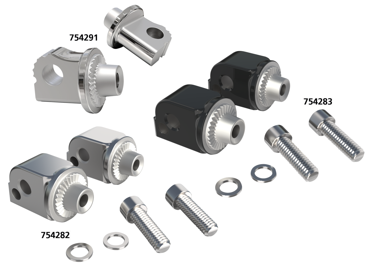 Chrome pass. footrest adapters ST18-up