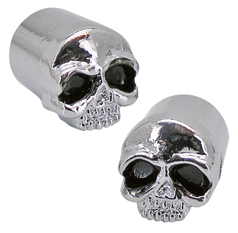 GZP Skull valve stem covers w/blk eyes p