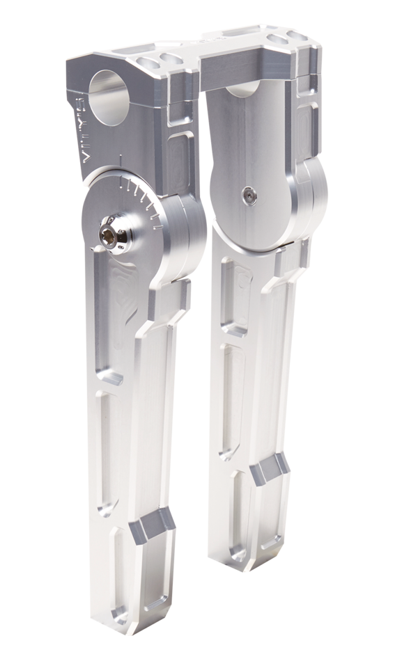 Adjustable 10" riser set silver