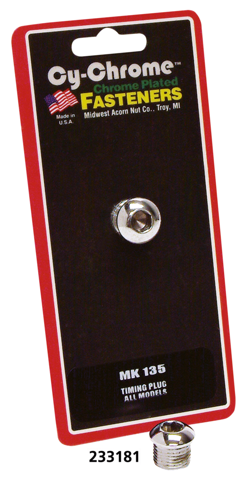 Chrome button head style timing plug