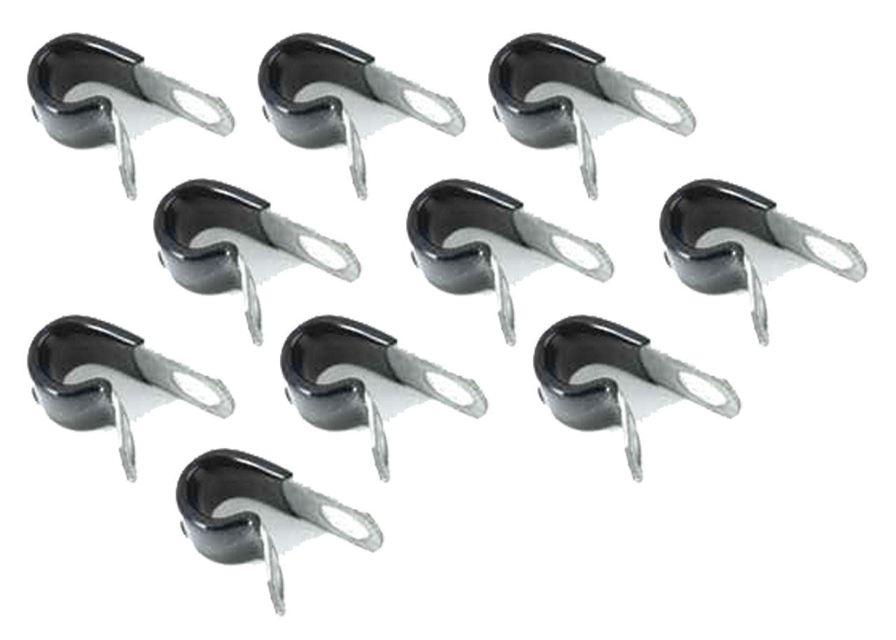 10Pck Vinyl coated cable clamps 1/4"