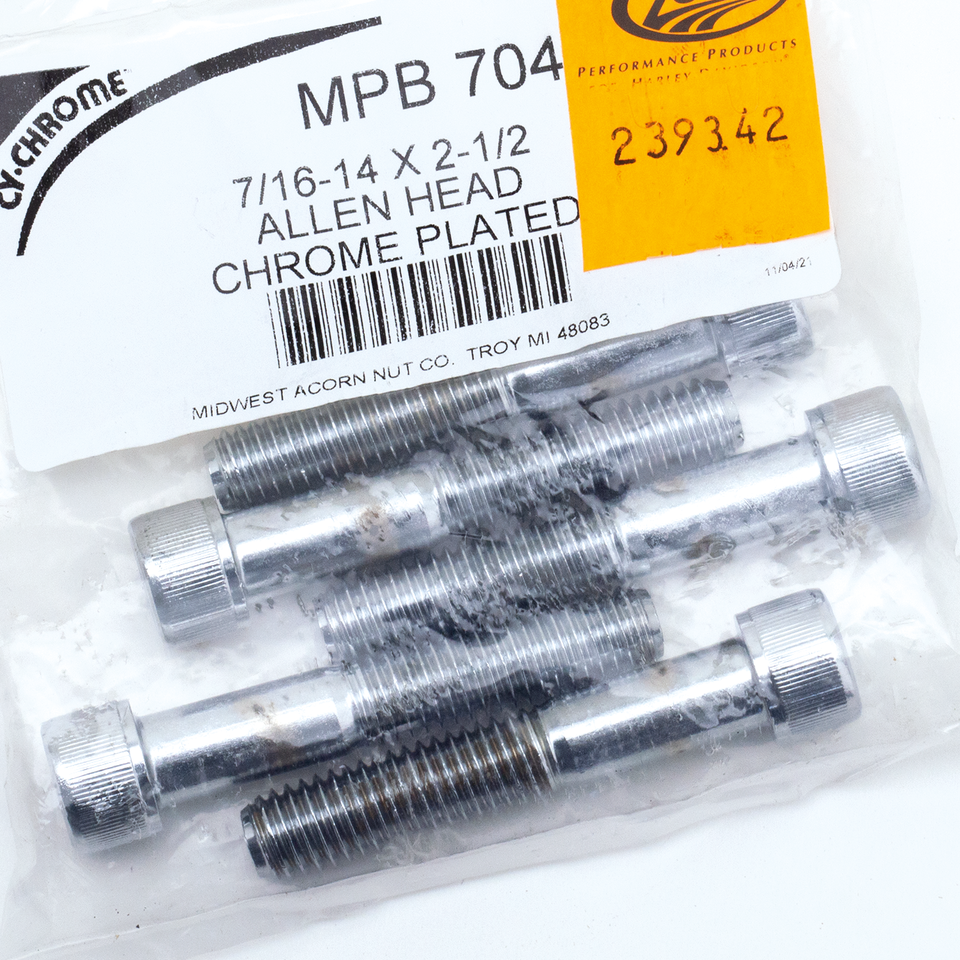 5pck Chr.Allen head screws 7/16-14x2.5"