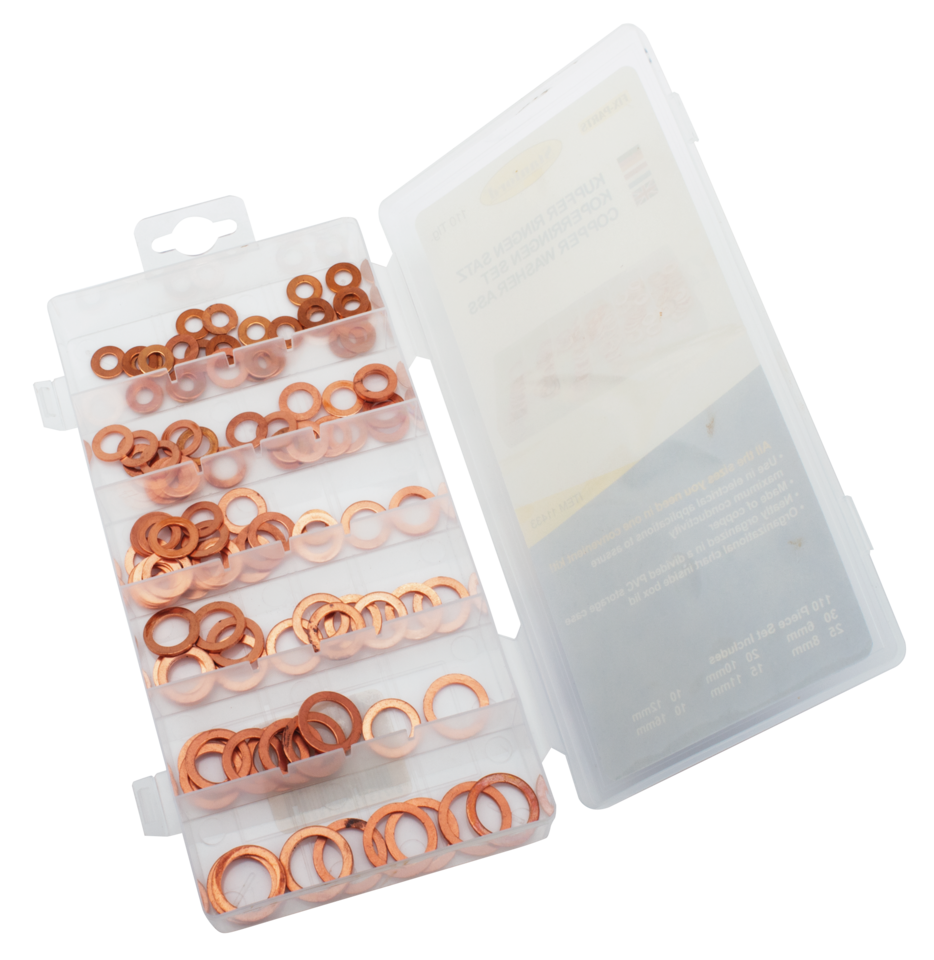 110pc Copper ring assortment box