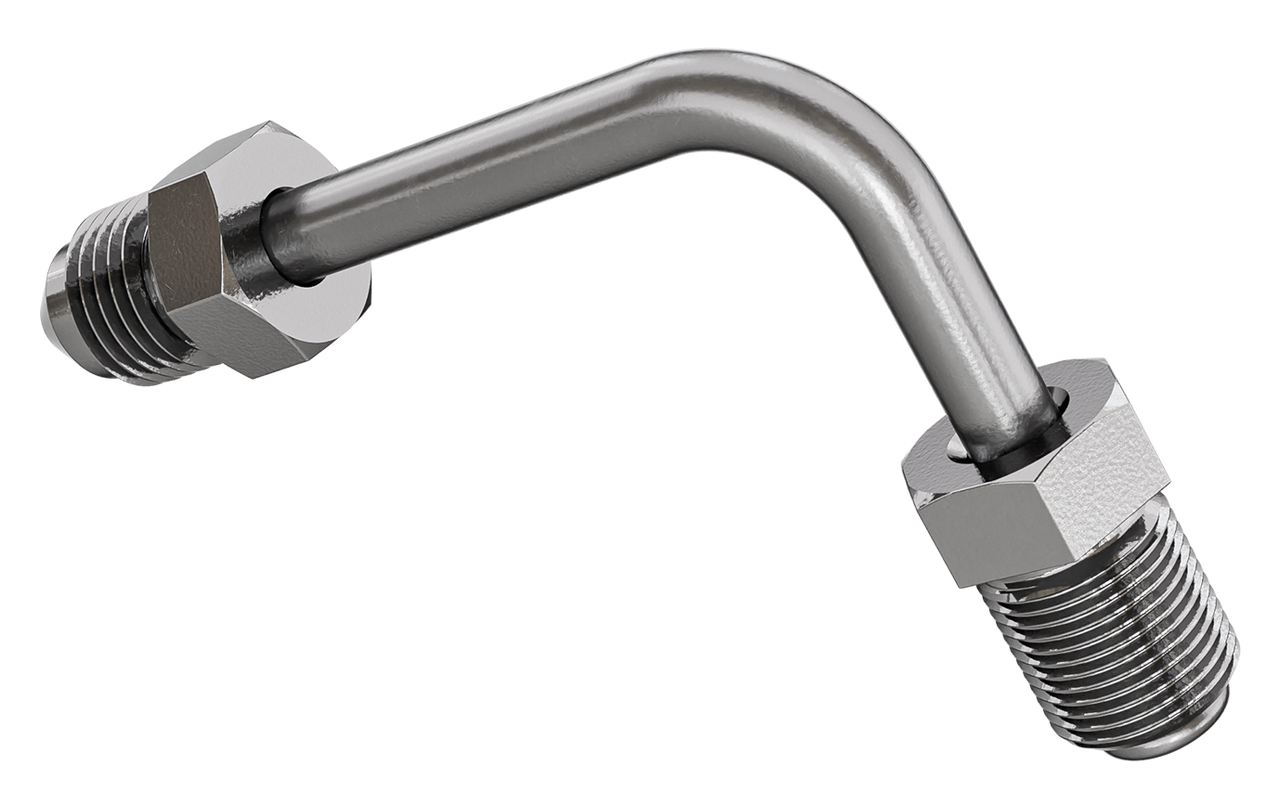 Brake line conn. pipe 90 degr. short SS