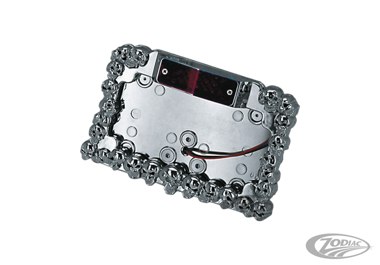 GZP Licencepl. LED chr/w skulls triangle