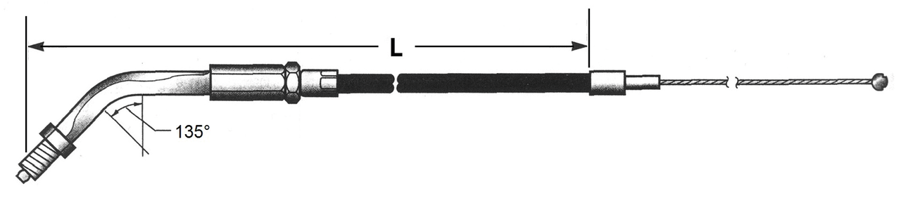 Barnett CC XL88 LN=35" 135° throttle