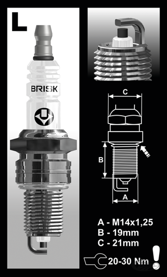 Each Brisk LR14YC spark plug