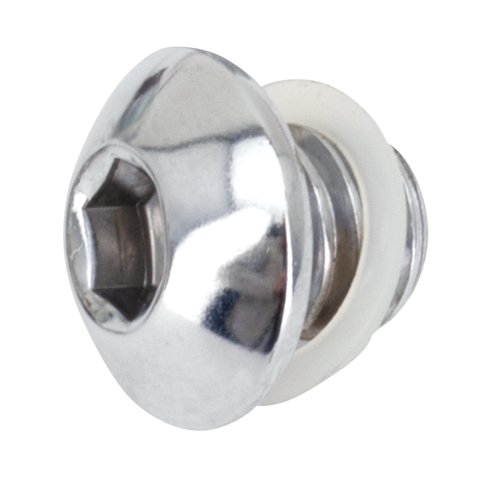 Drain plug 1/2-13, chrome button head