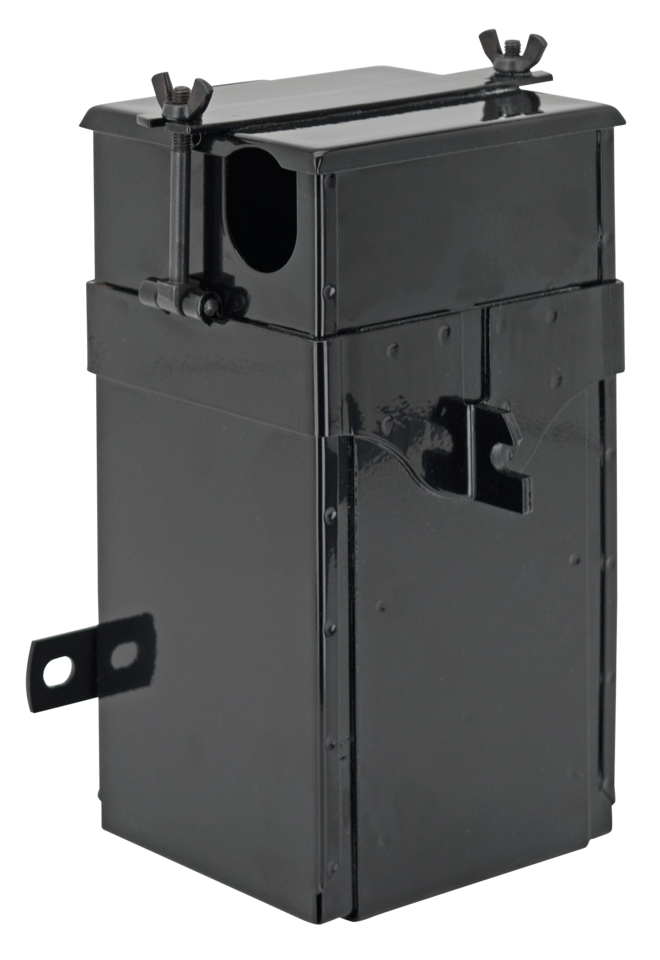 box for battery w/cover and hole for ven