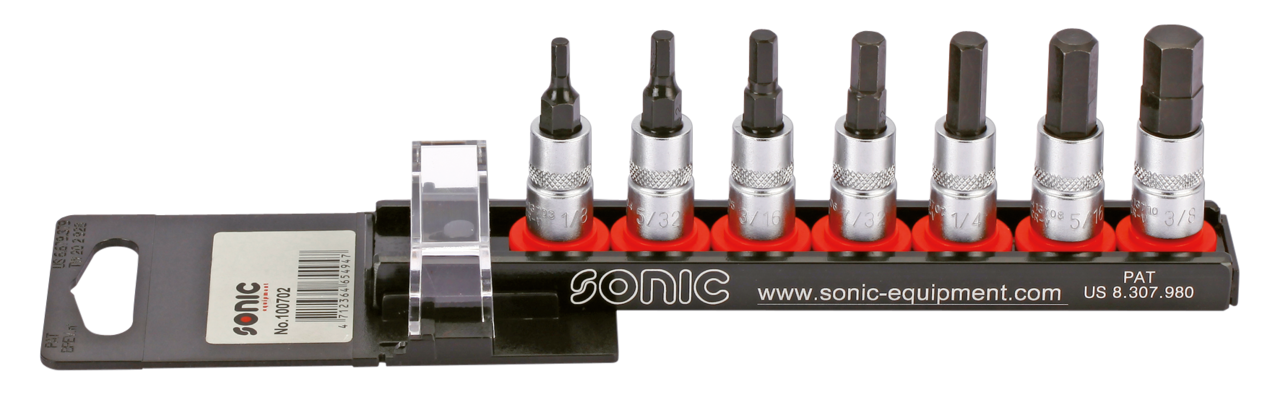 1/4" Socketbitset Hex inch sizes 7pc on