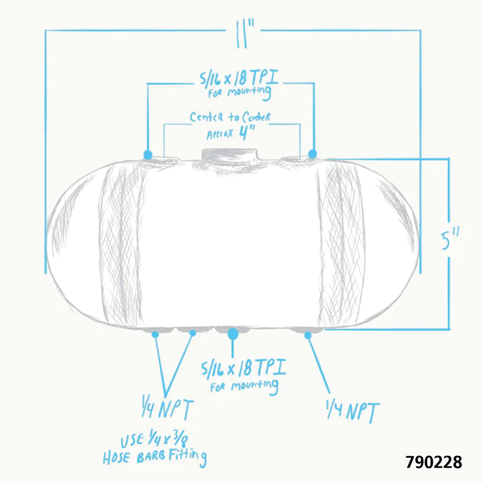 Domed Steel Oil Tank 3/4 Gallon