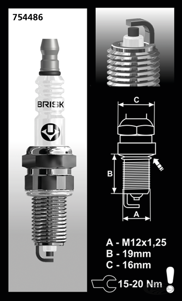 Each Brisk B12S spark plug