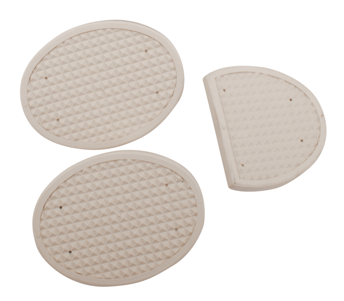 3Pc Clutch and brake pedal pad set White