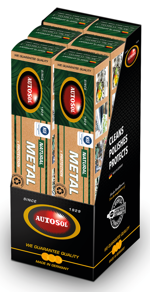 6pck Autosol Metal Polish Natural 75ml