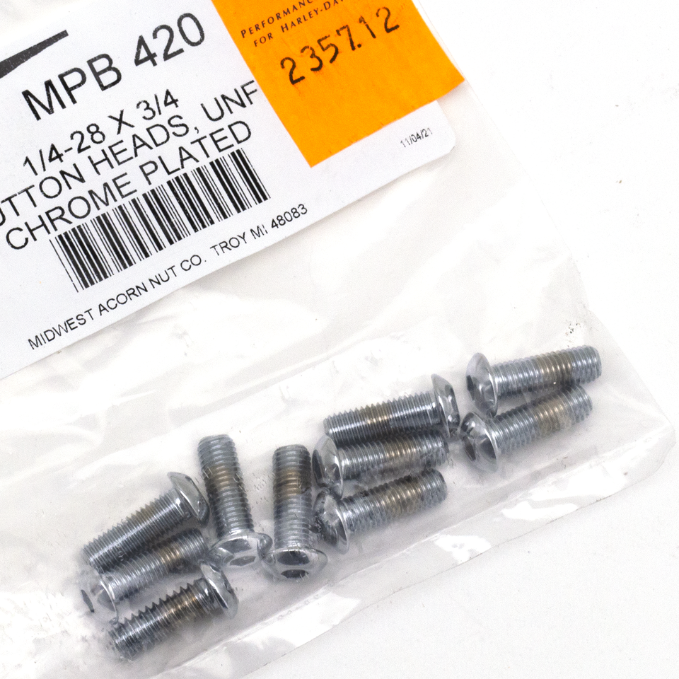 10pck Button head screws 1/4-28x3/4 UNF