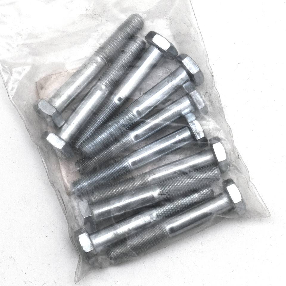 10pck hex bolt 1/4-28x1-3/4" UNF zinc
