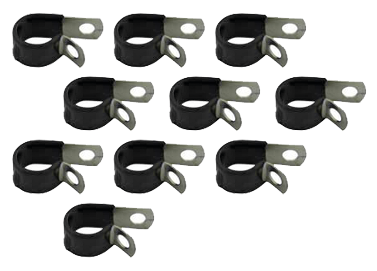 10Pck Vinyl coated cable clamps 3/8"
